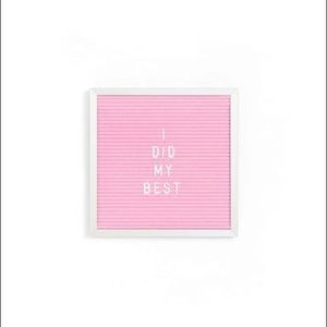 Pink letter board